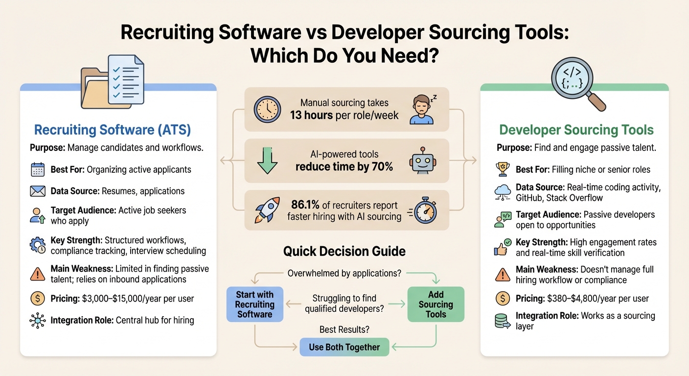 Recruiting Software vs Developer Sourcing Tools: Key Differences and Features Comparison
