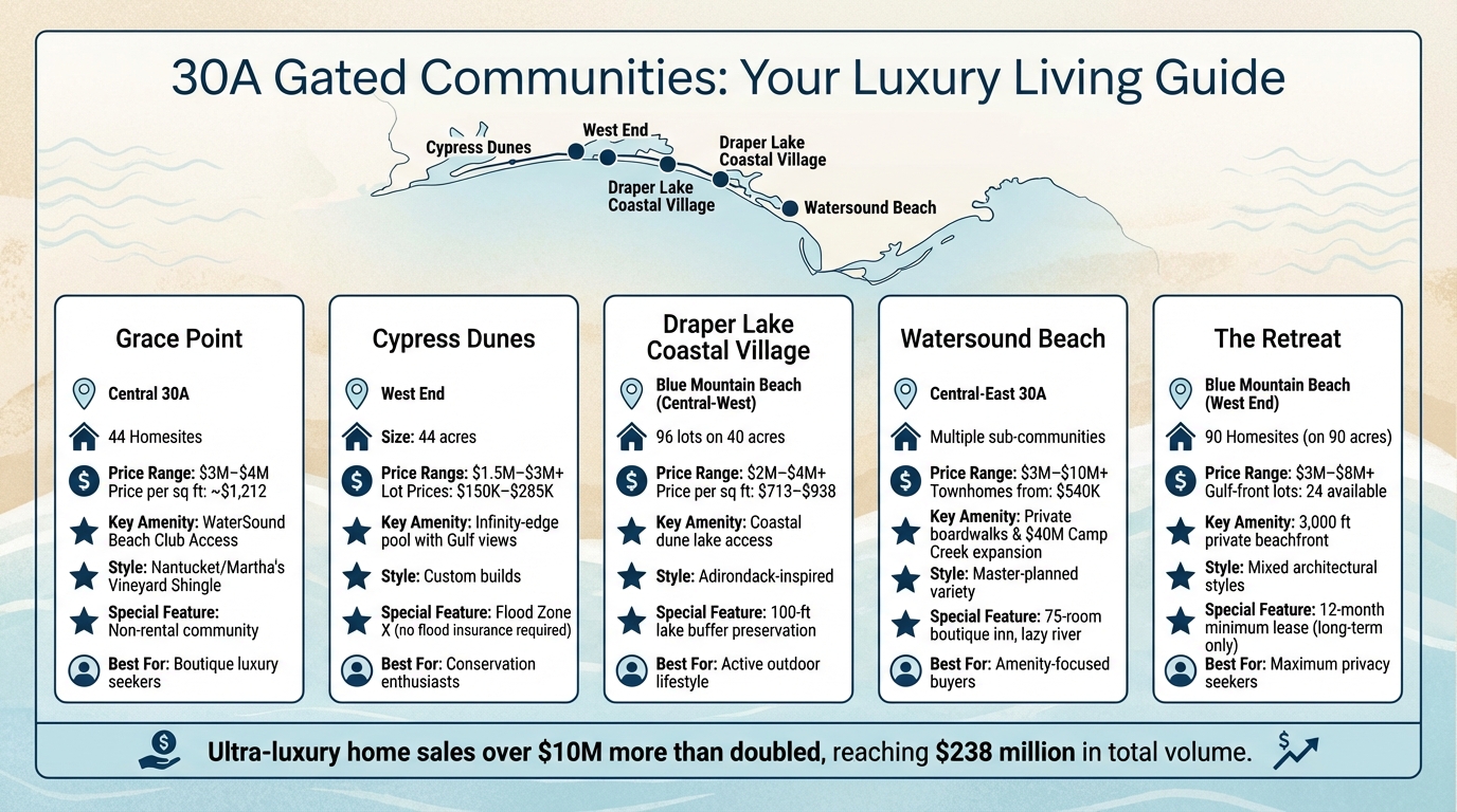 30A Gated Communities Comparison: Features, Prices, and Amenities