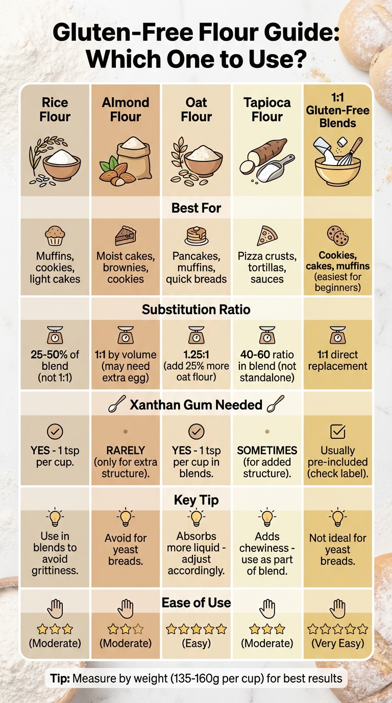 Gluten-Free Flour Comparison Chart: Best Uses and Substitution Ratios