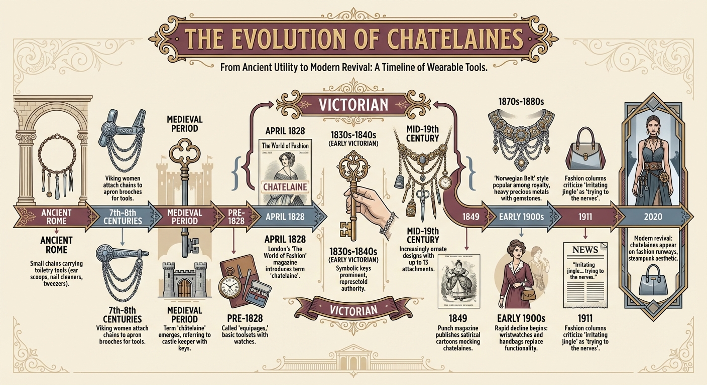 Evolution of Victorian Chatelaines from Ancient Rome to Modern Day