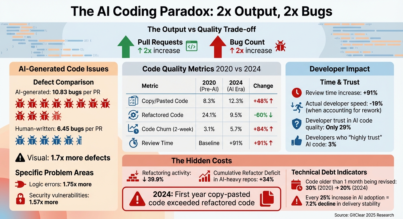 AI-Generated vs Human-Written Code: Quality Metrics Comparison 2020-2024