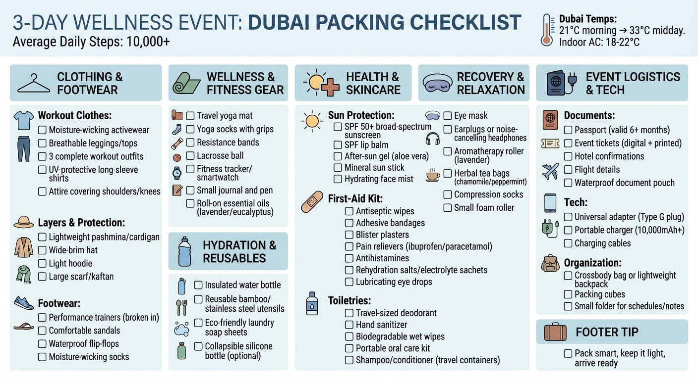 Complete 3-Day Wellness Event Packing Checklist