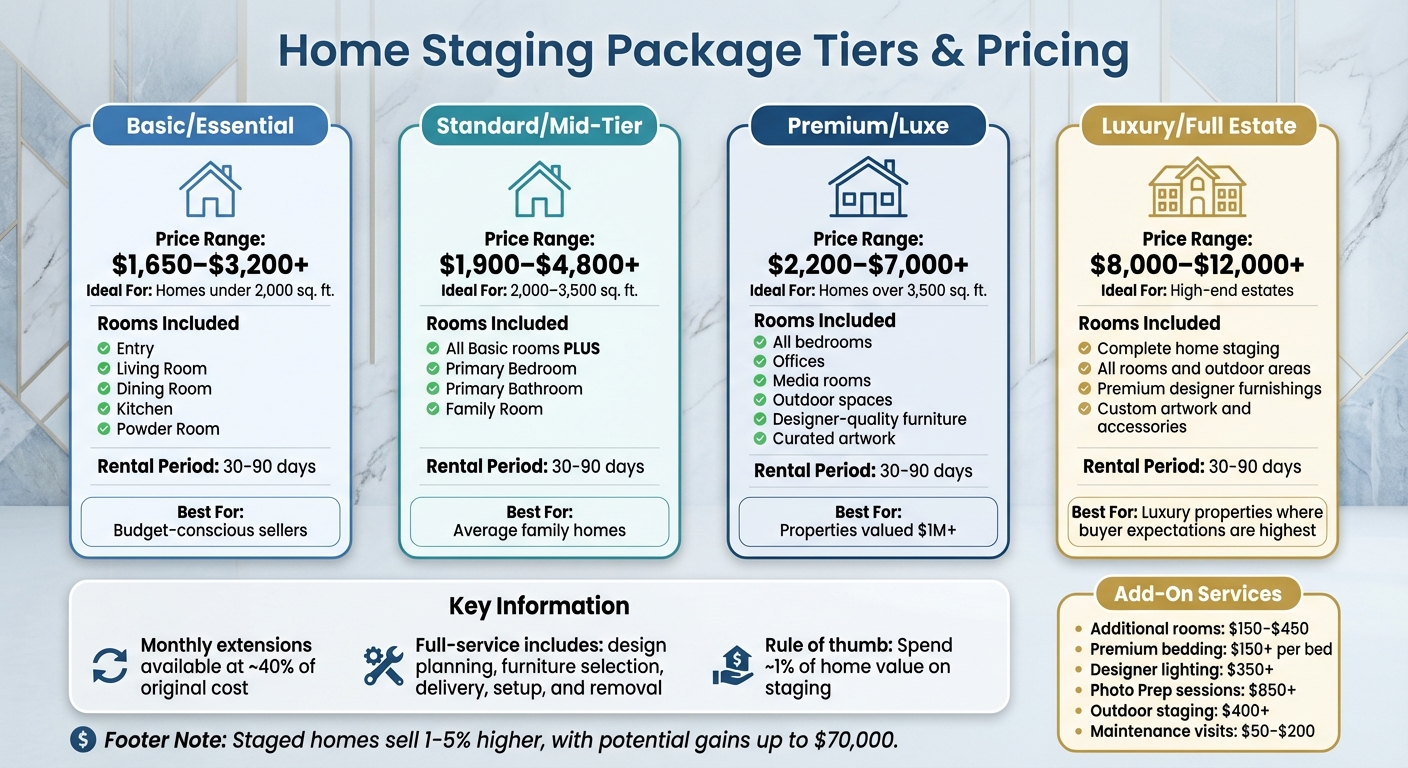 Home Staging Package Tiers: Pricing and Services Comparison Guide