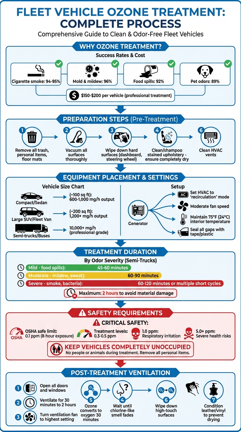 Fleet Vehicle Ozone Treatment Process: 5-Step Guide with Safety Requirements