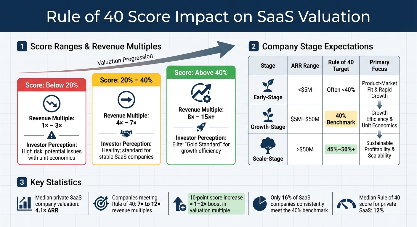 How Rule of 40 Impacts SaaS Valuation 1 Rule of 40 Score Impact on SaaS Valuation Multiples