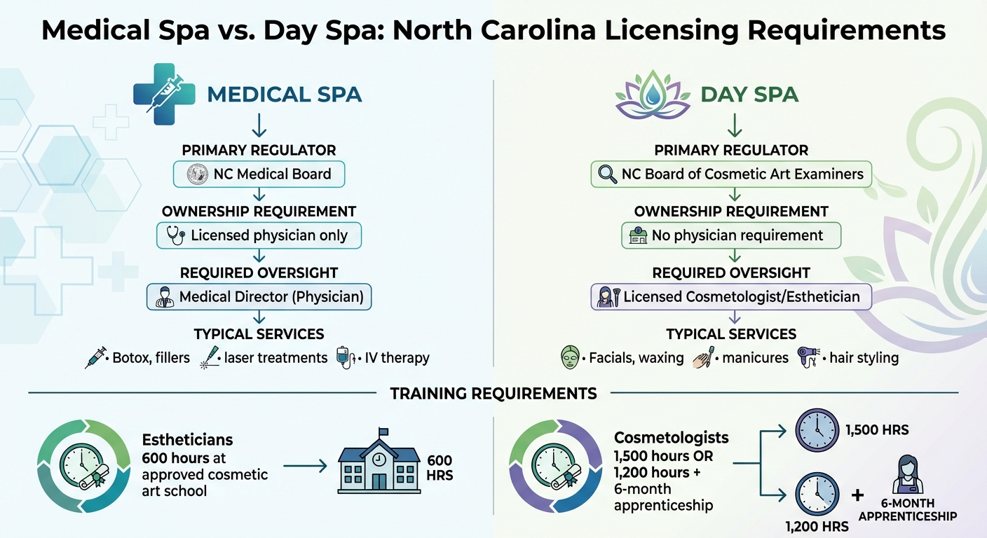 Medical Spa vs Day Spa Licensing Requirements in North Carolina