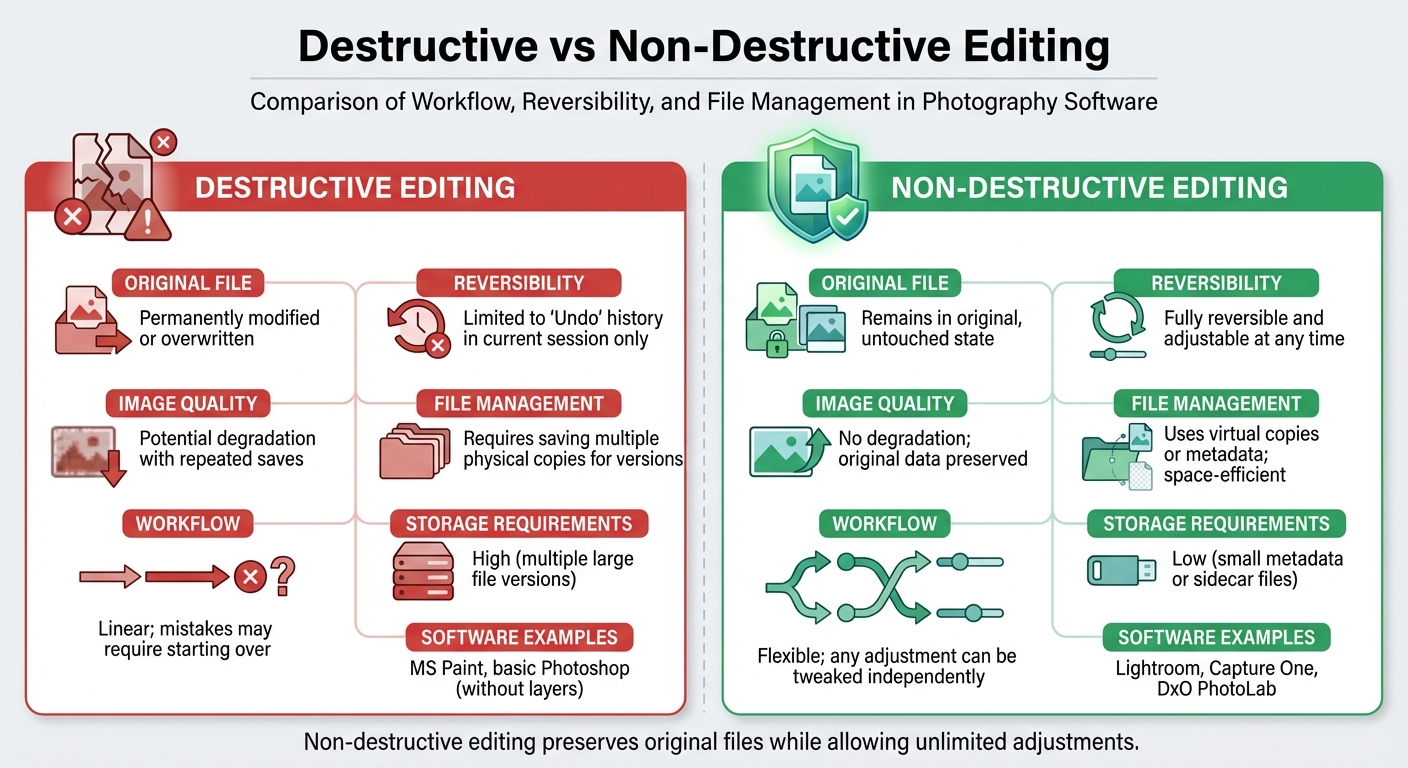 Non-Destructive vs Destructive Photo Editing Comparison