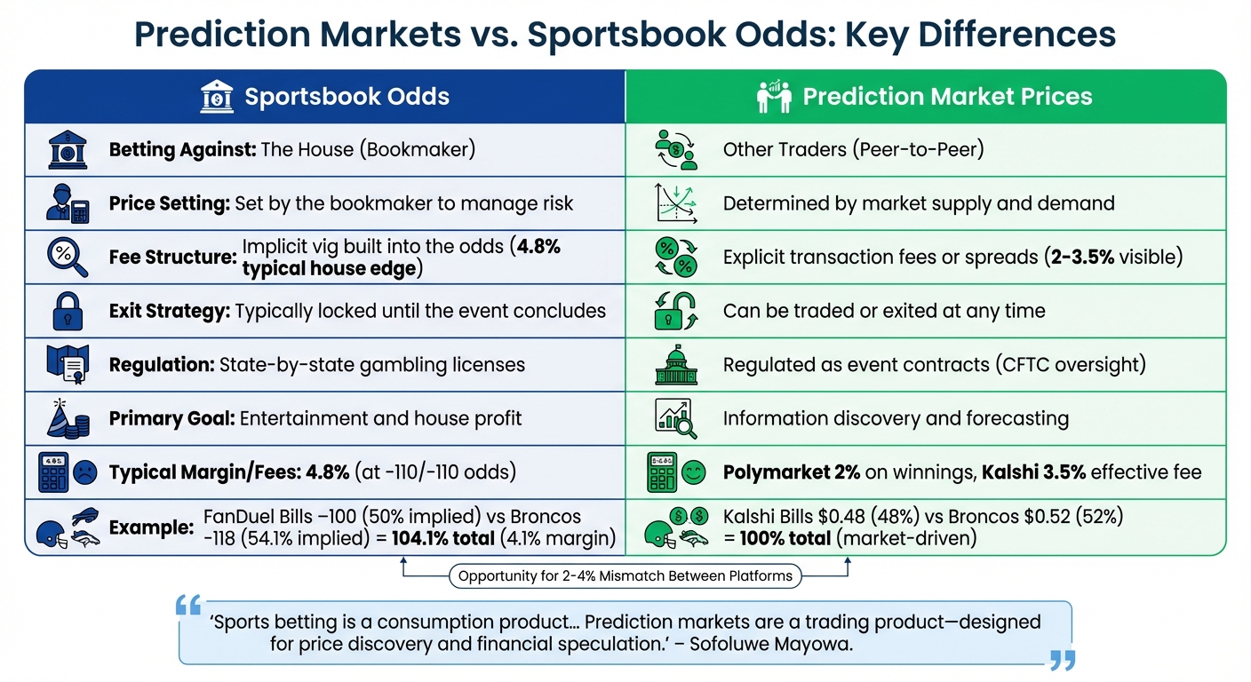 Prediction Markets vs Sportsbook Odds: Key Differences Comparison