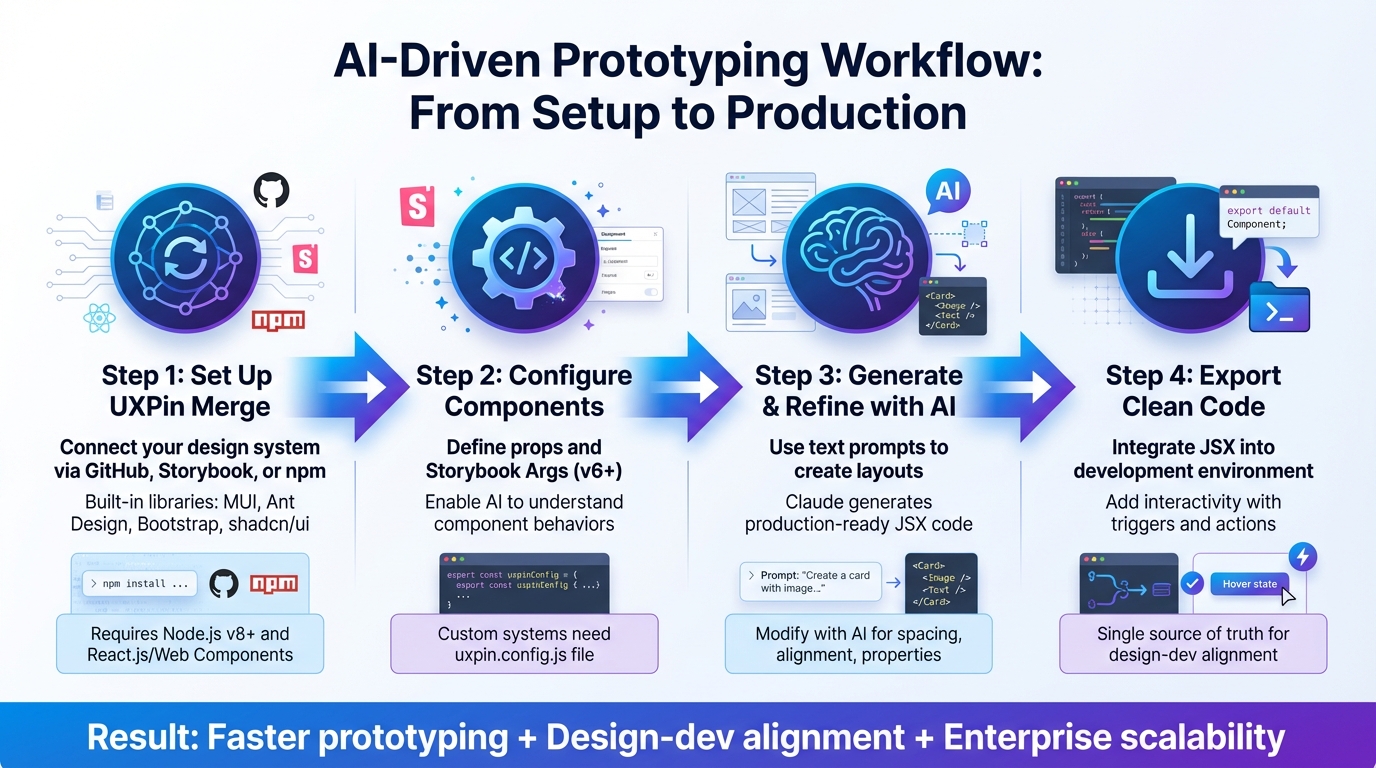 UXPin Merge and Claude Haiku 4.5 Prototyping Workflow - 4 Key Steps