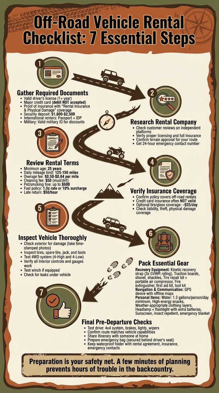 Complete Off-Road Vehicle Rental Checklist: 7 Essential Steps