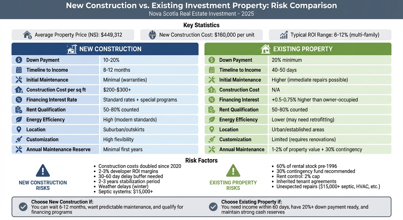 New Construction vs Existing Property Investment Comparison Nova Scotia 2025