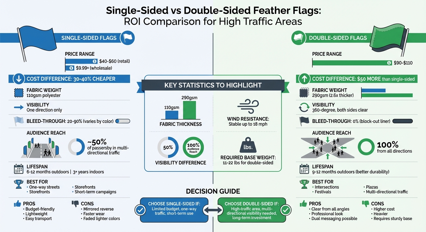 Single-Sided vs Double-Sided Feather Flags: Cost and ROI Comparison
