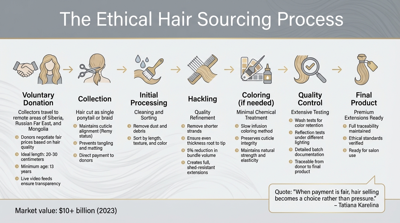 Ethical Hair Sourcing Journey: From Donor to Extension