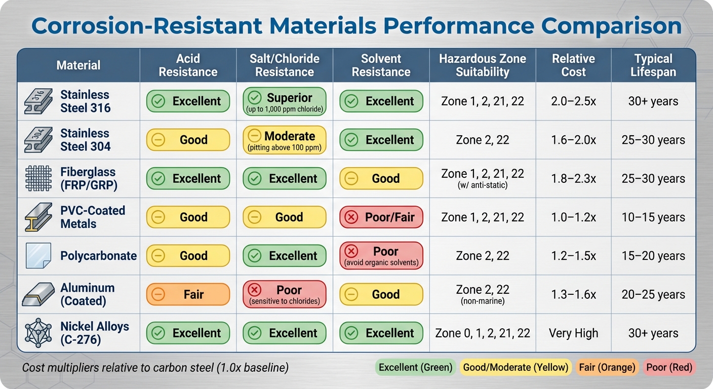 Corrosion-Resistant Materials Performance Comparison for Hazardous Areas