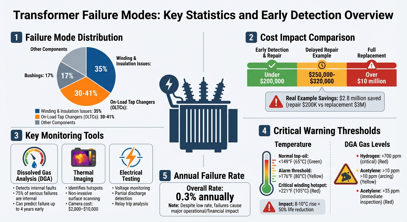Transformer Failure Modes: Statistics, Costs, and Early Detection Methods