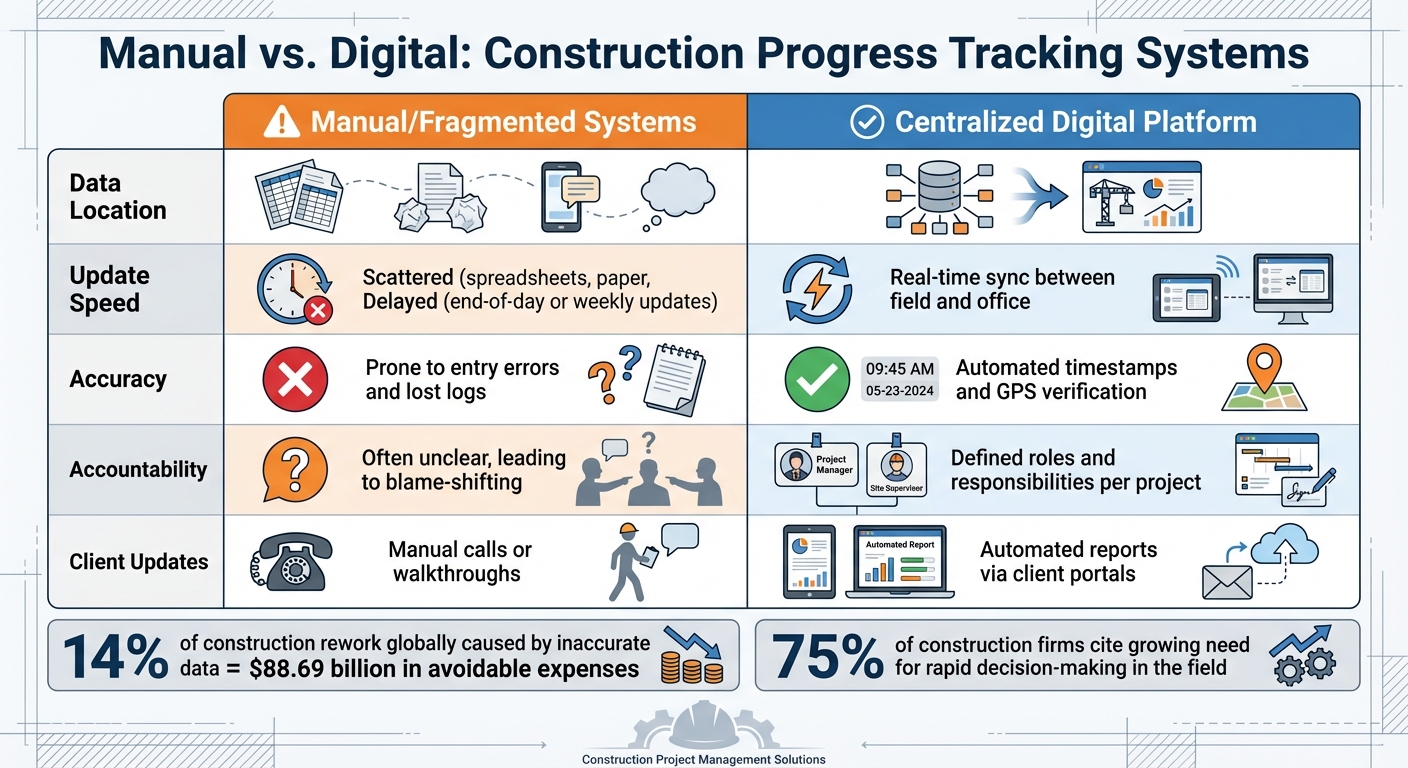 Manual vs Digital Construction Progress Tracking Systems Comparison