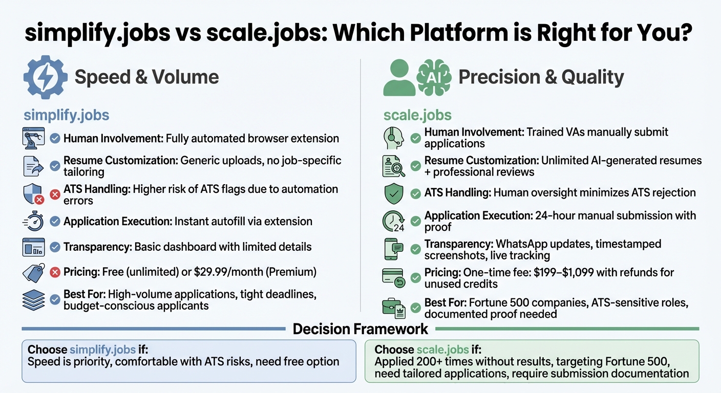 Simplify.jobs vs Scale.jobs: H1B Job Application Platform Comparison
