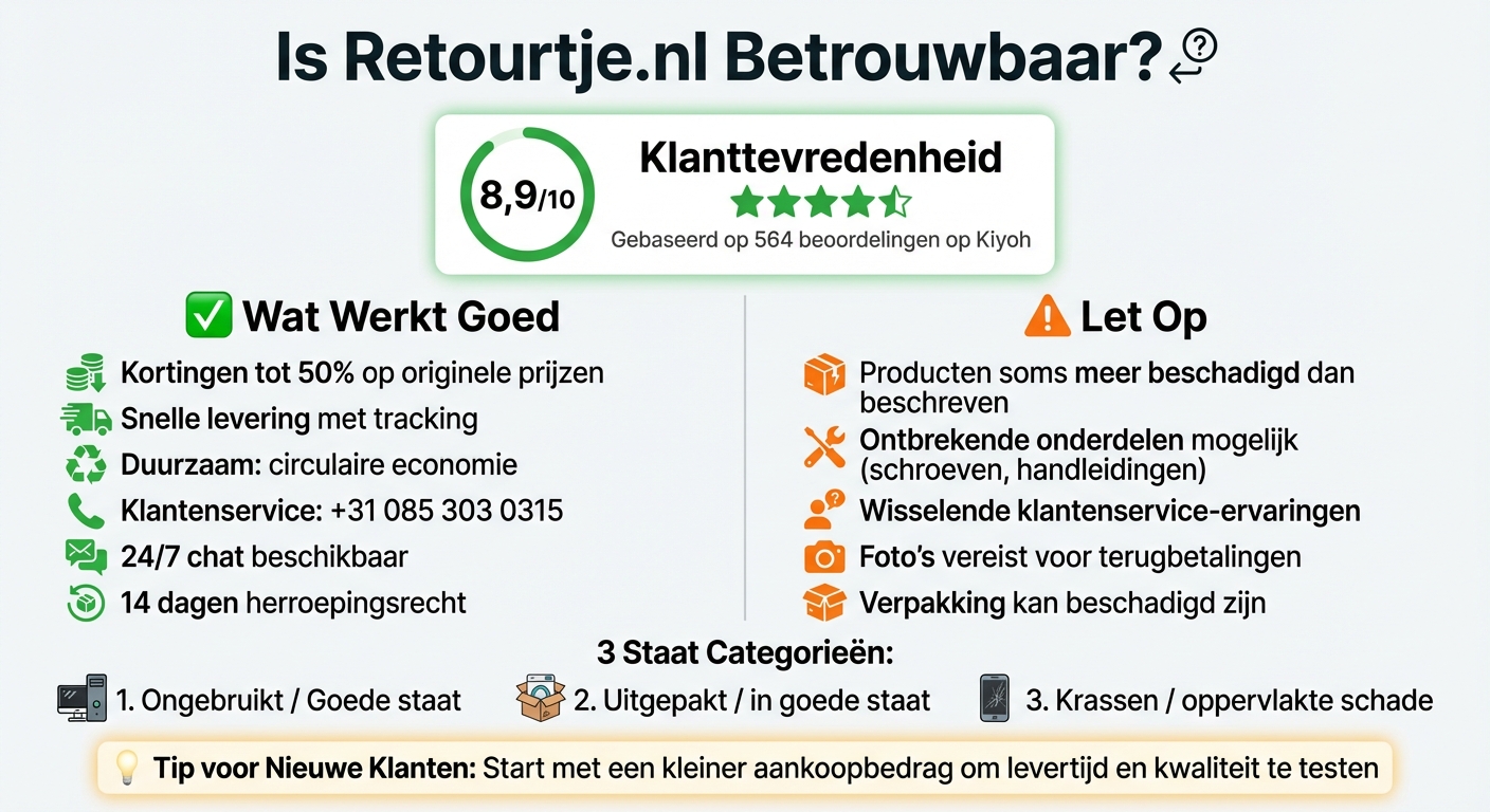 Retourtje.nl voor- en nadelen overzicht met klanttevredenheidsscore