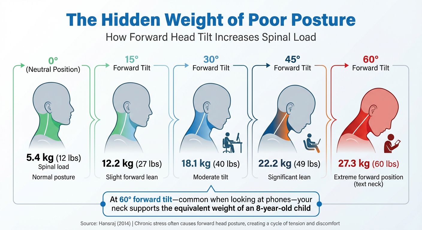 How Forward Head Posture Increases Spinal Load and Stress