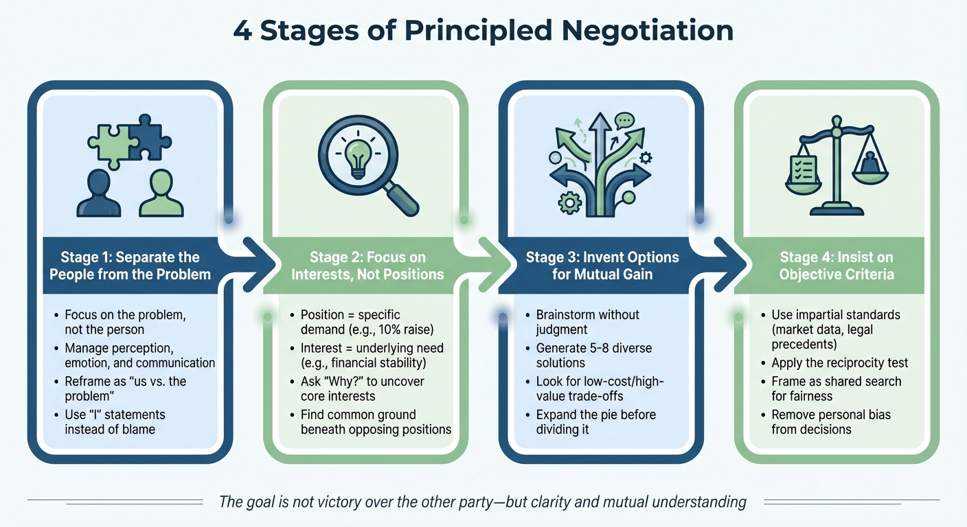 4 Stages of Principled Negotiation Framework