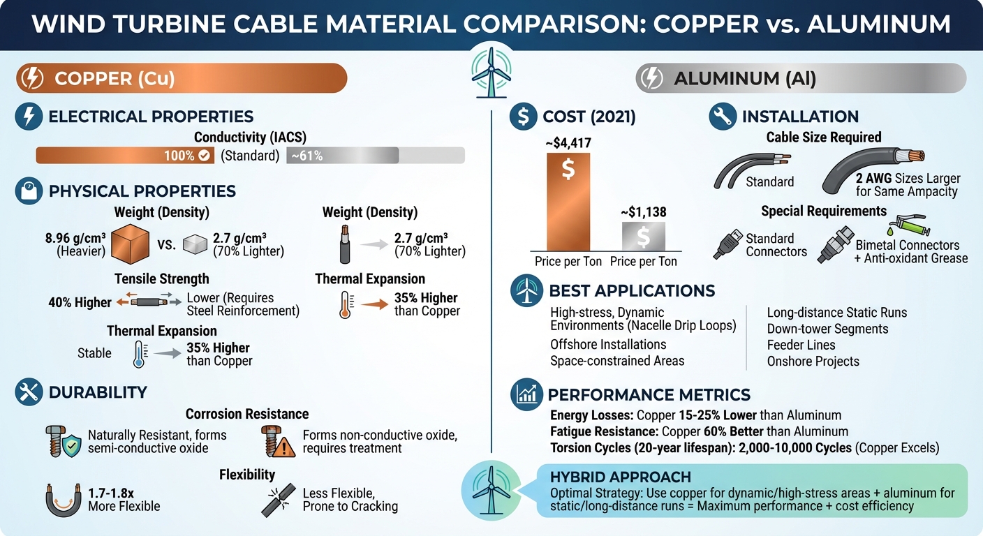 Copper vs Aluminum Cables for Wind Turbines: Complete Comparison Chart