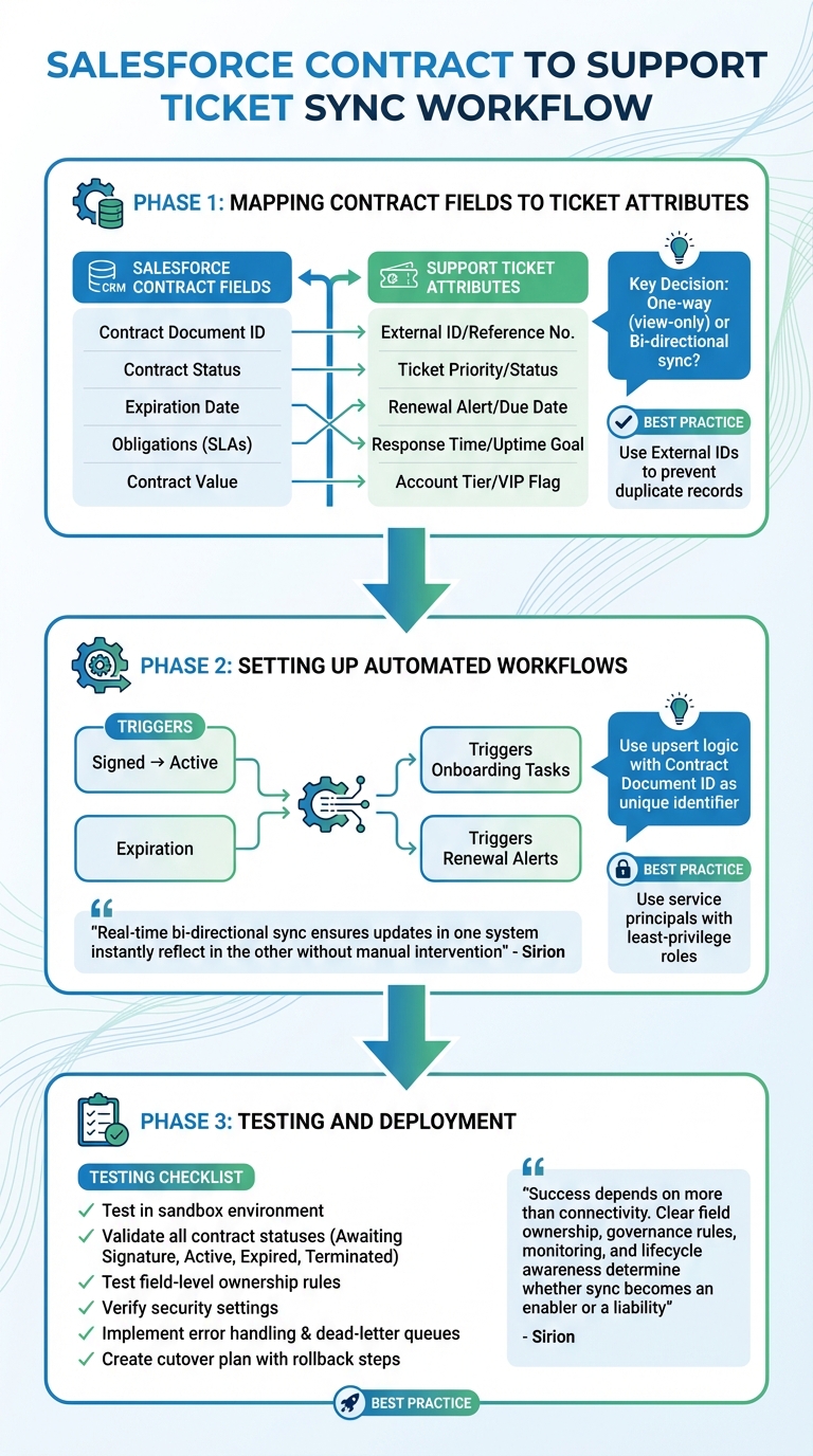 Step-by-Step Workflow for Syncing Salesforce Contracts to Support Tickets