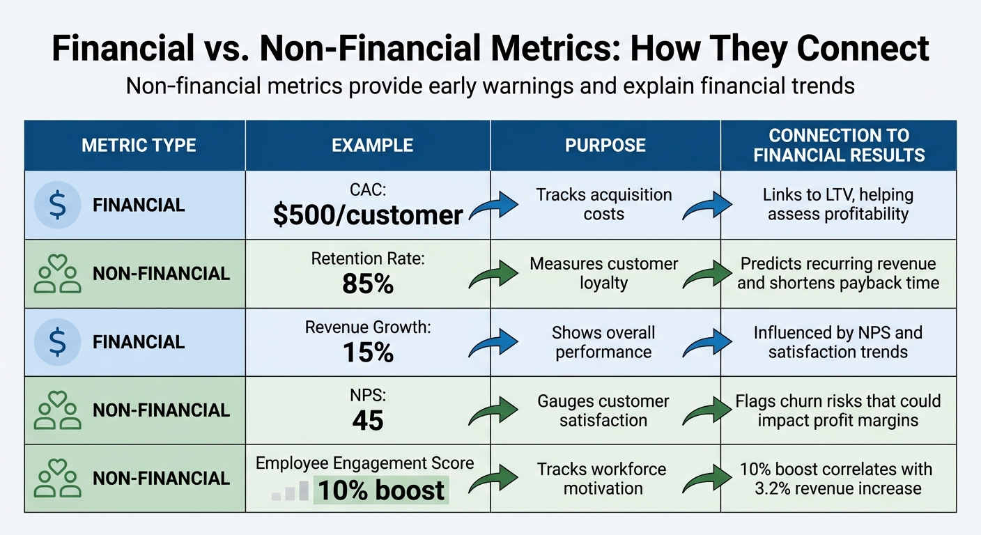 Financial vs Non-Financial Metrics Comparison for Board Reports