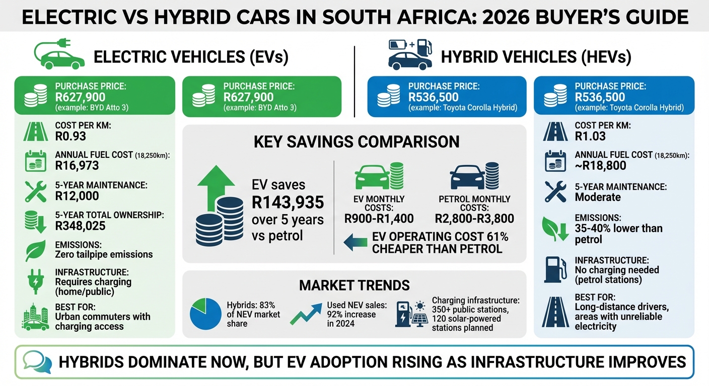 Electric vs Hybrid Cars in South Africa 2026: Cost and Features Comparison