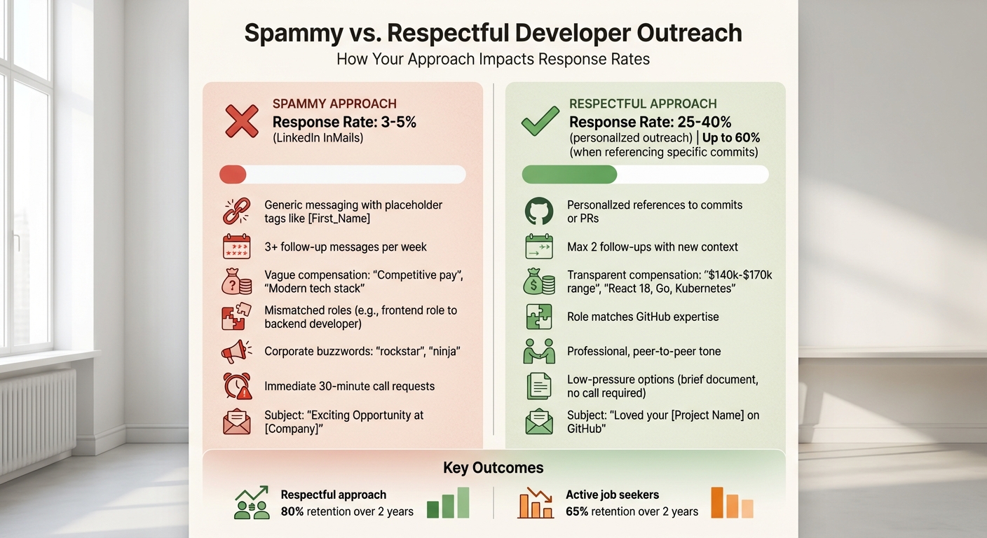 Spammy vs Respectful Developer Outreach: Key Differences and Response Rates