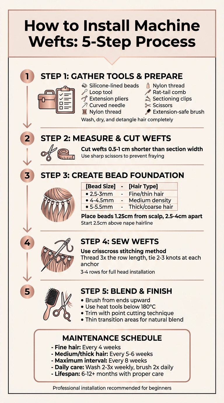 Step-by-Step Guide to Installing Machine Weft Hair Extensions