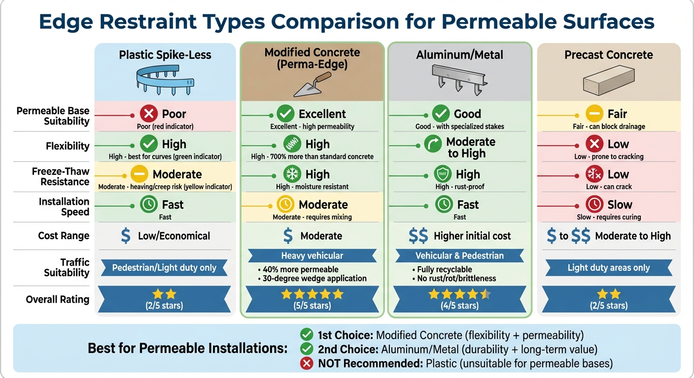 Edge Restraint Types Comparison for Permeable Surfaces