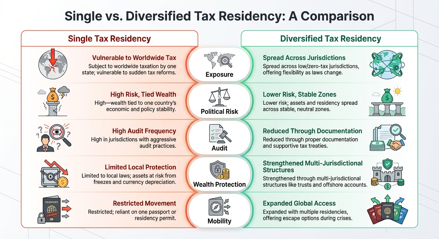 Single vs Diversified Tax Residency Comparison