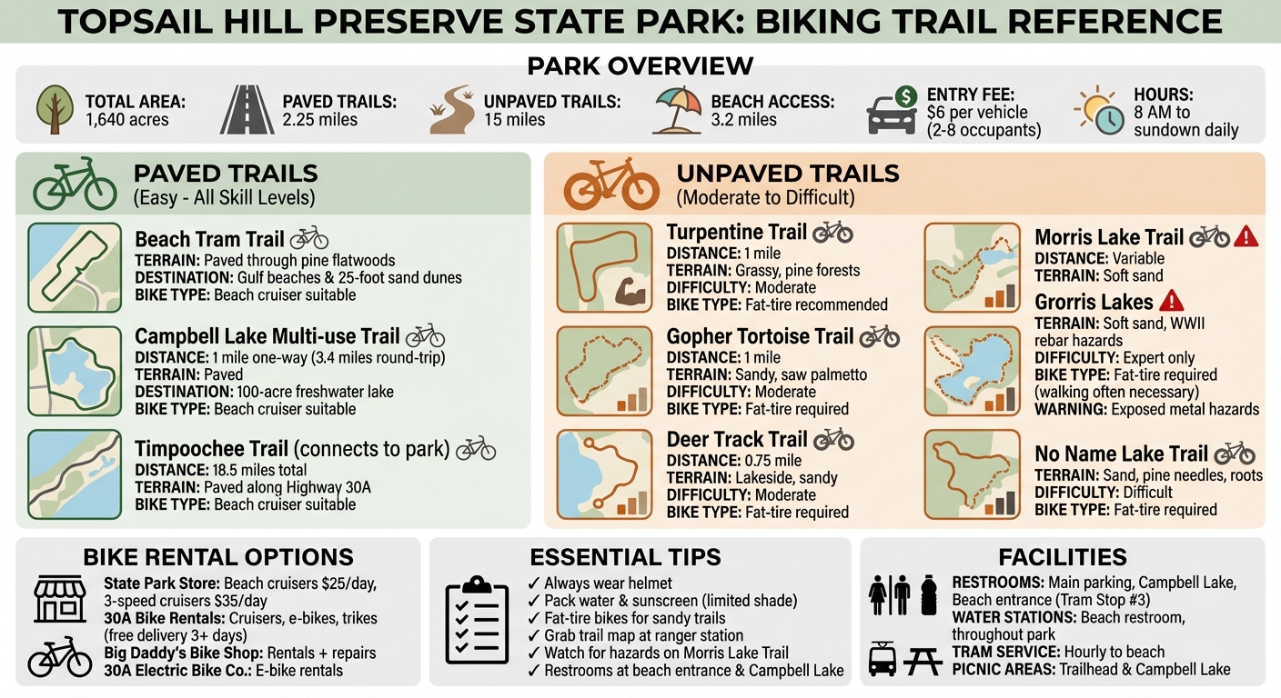 Topsail Hill Biking Trails Quick Reference Guide