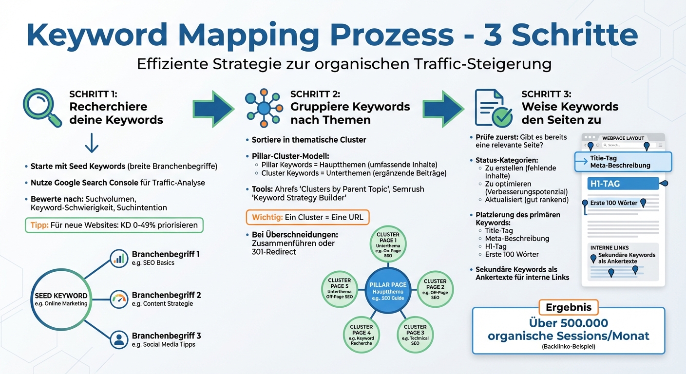 Keyword Mapping Prozess: 3 Schritte zur optimalen Website-Struktur