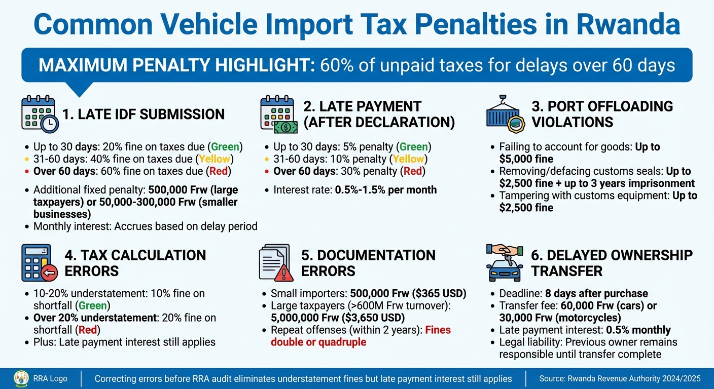 Rwanda Vehicle Import Penalties and Fines by Violation Type