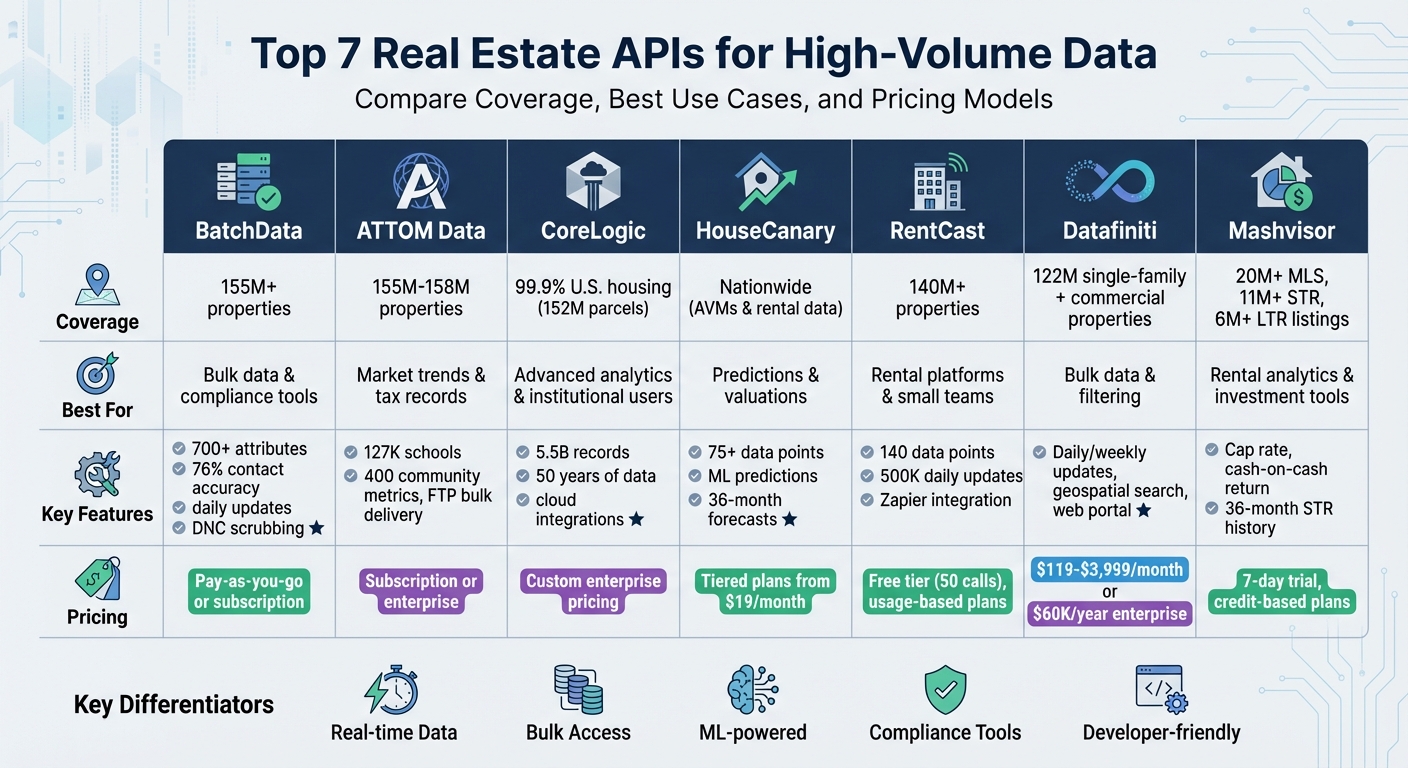 Real Estate API Comparison: Coverage, Features, and Pricing Guide