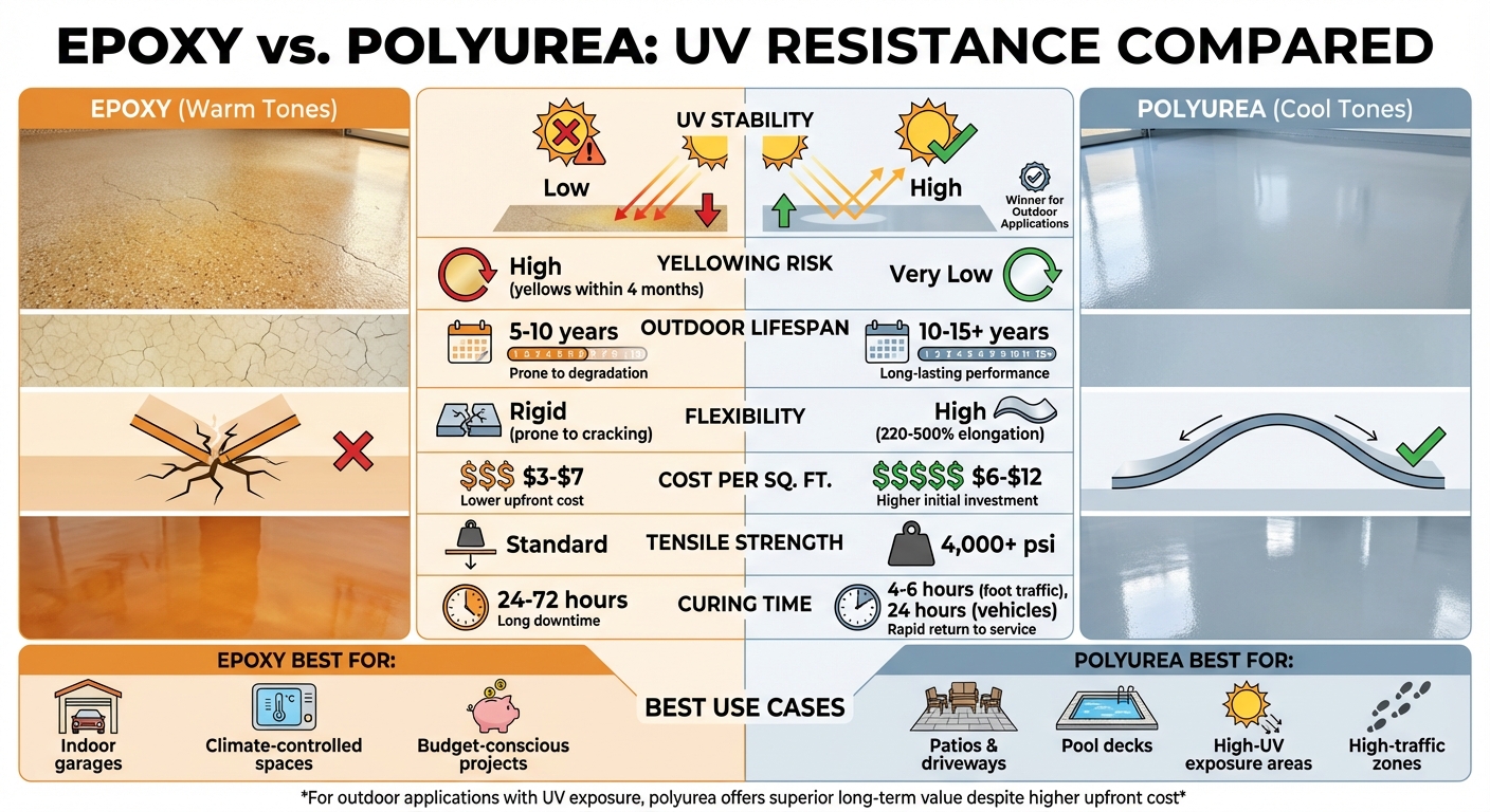Epoxy vs Polyurea Floor Coating Comparison: UV Resistance, Cost, and Lifespan