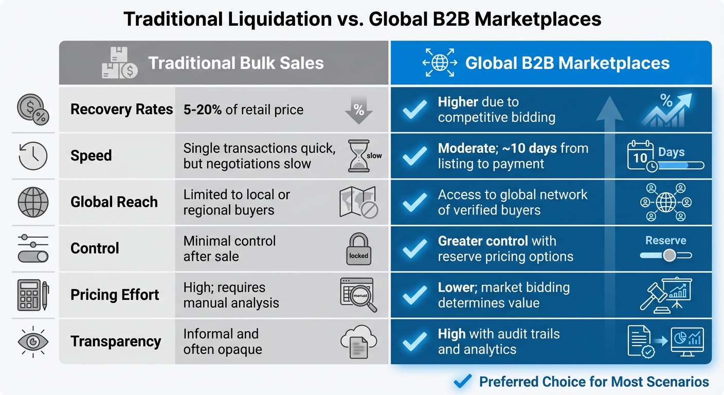 Traditional Liquidation vs Global B2B Marketplaces Comparison