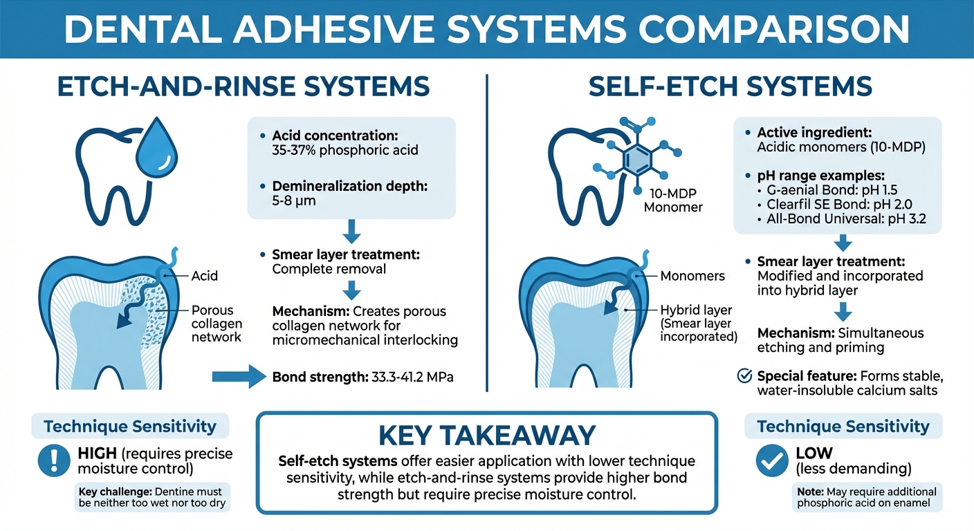 Etch-and-Rinse vs Self-Etch Adhesive Systems Comparison