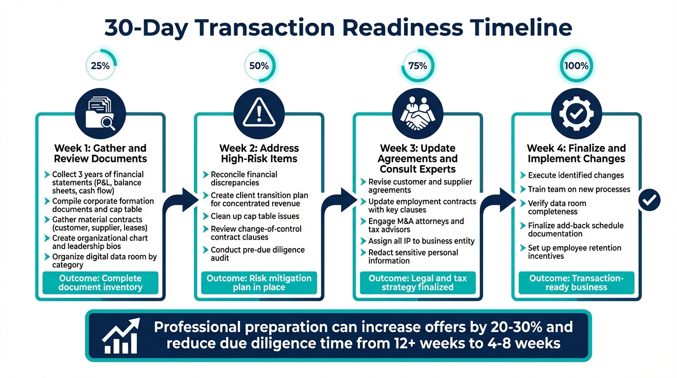 30-Day Transaction Readiness Timeline for Small Business Sales