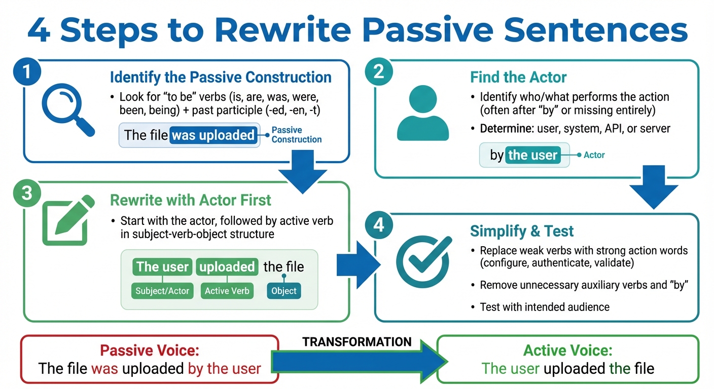 4-Step Process to Convert Passive Voice to Active Voice in Technical Writing