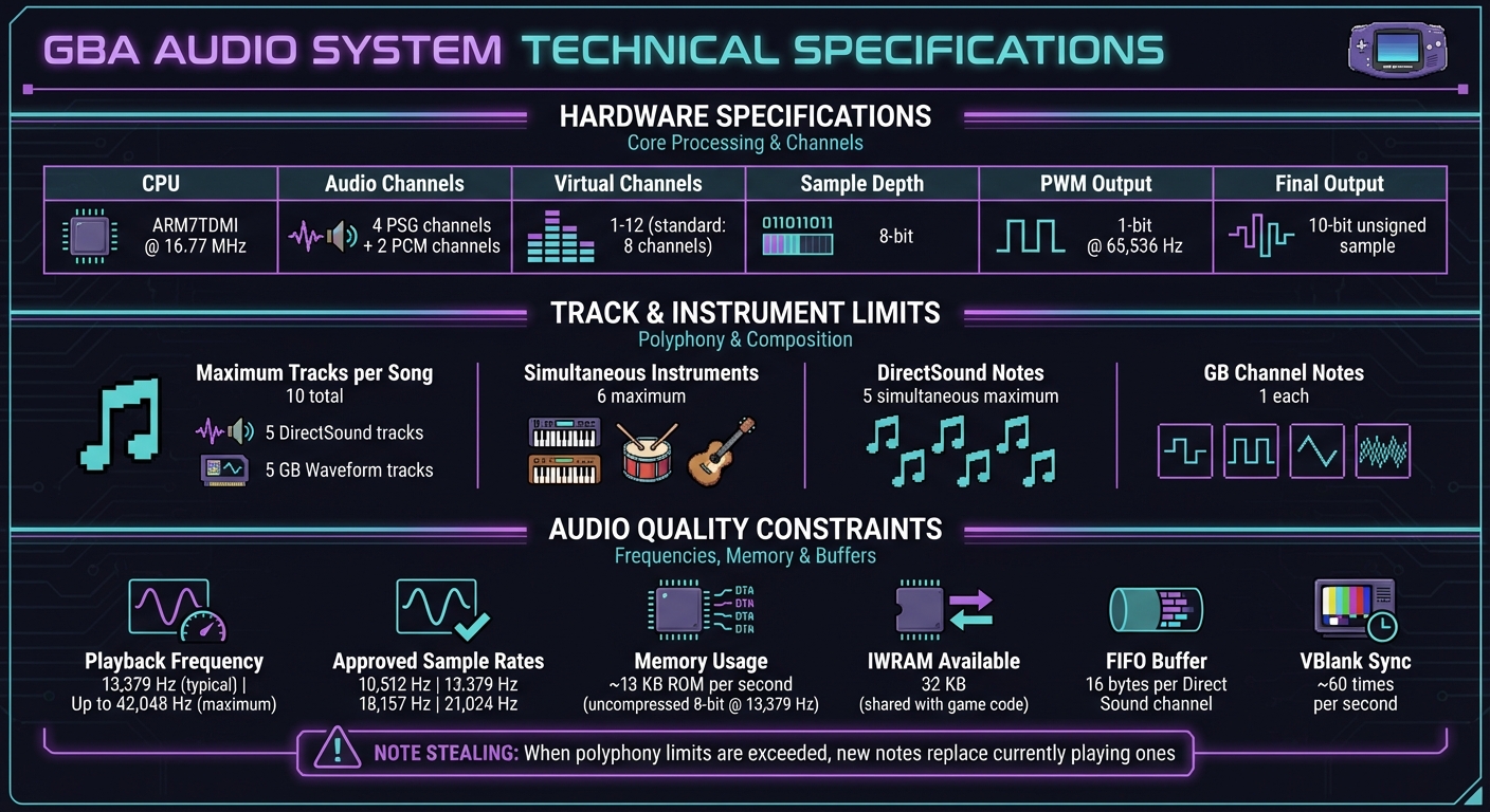GBA Audio System Technical Specifications and Constraints