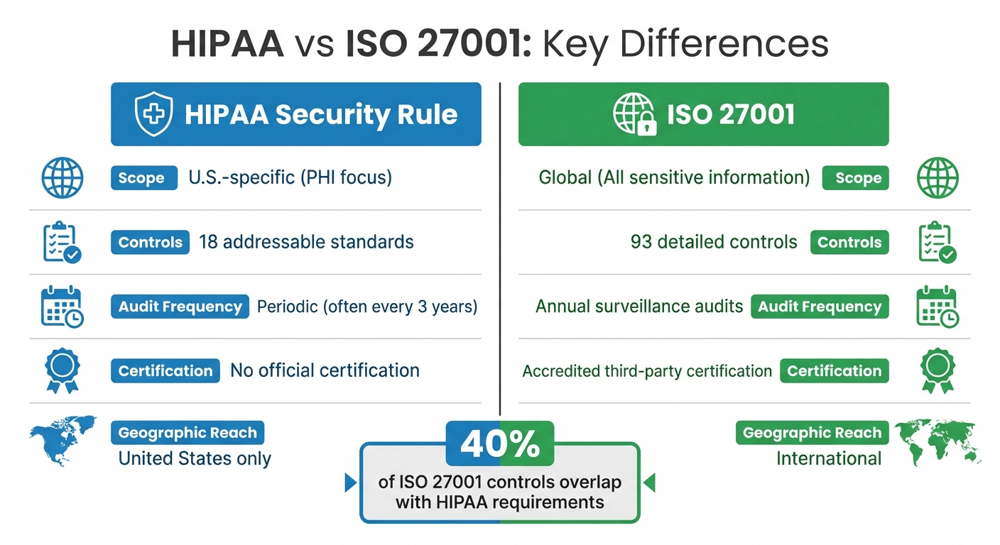 HIPAA vs ISO 27001: Security Standards Comparison for Healthcare