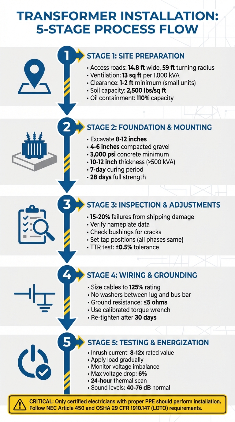 5-Stage Transformer Installation Process: From Site Prep to Final Testing