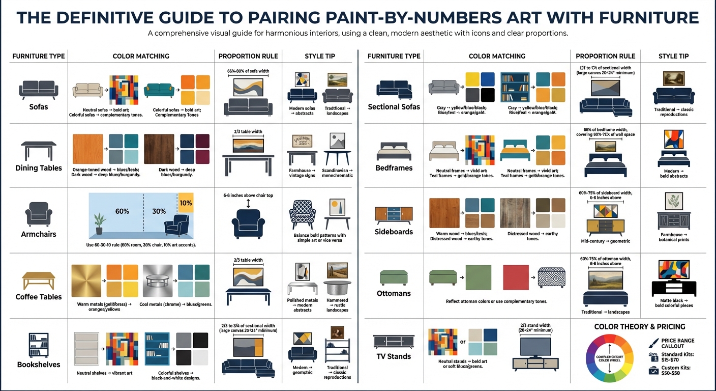 Paint-by-Numbers Art Placement Guide: Furniture Pairing Rules and Proportions