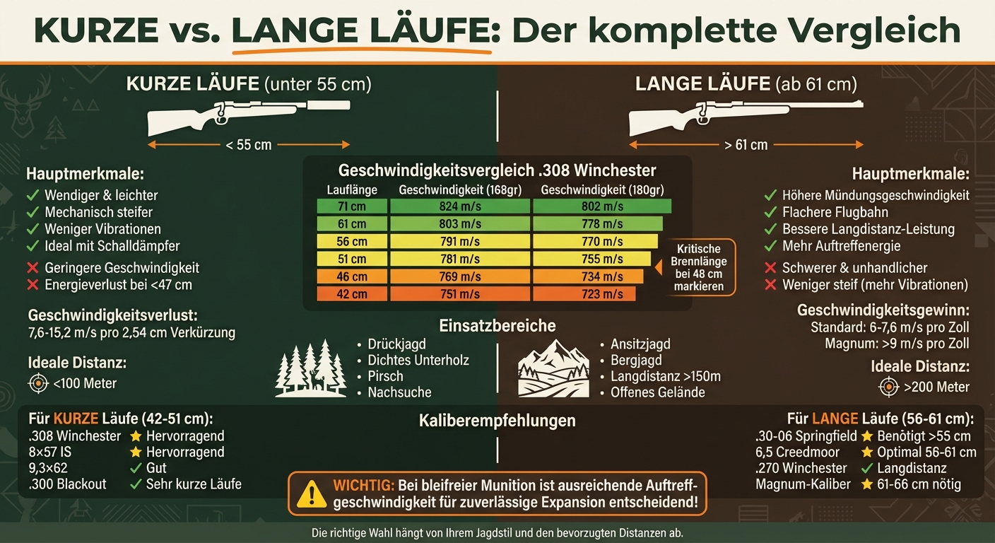 Kurze vs. lange Gewehrläufe: Leistungsvergleich für die Jagd