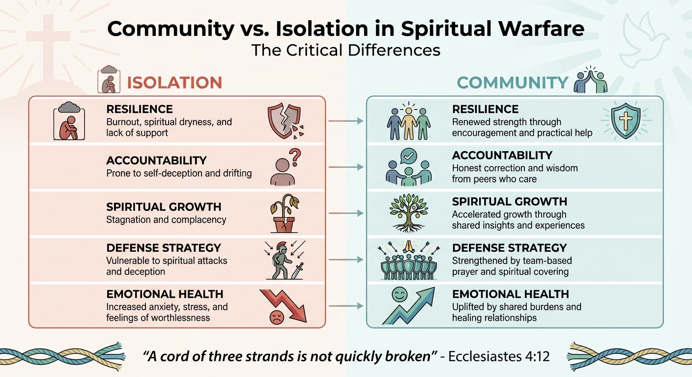 Isolation vs Community in Spiritual Warfare: Key Differences