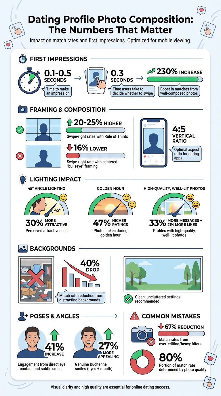 Dating Profile Photo Statistics: Impact of Composition on Match Rates
