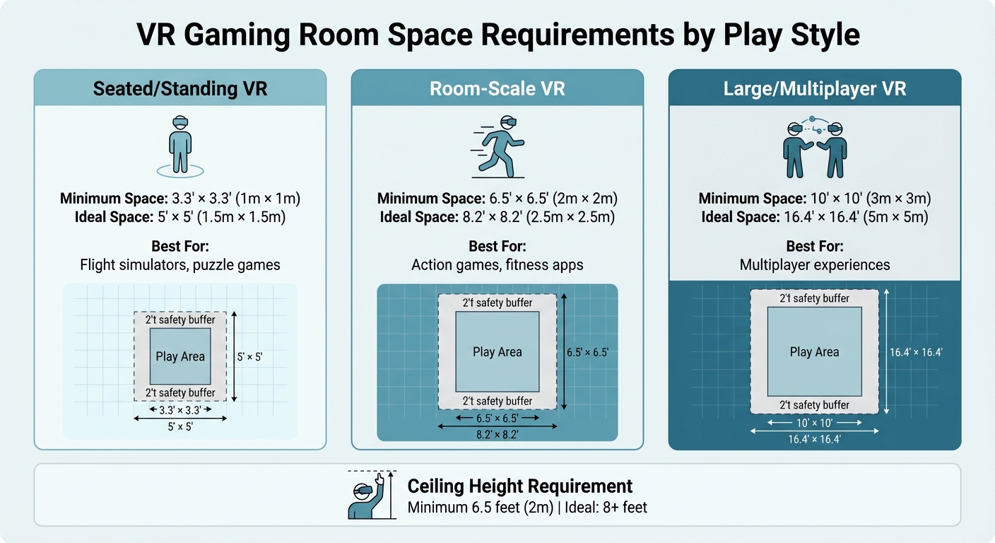 VR Gaming Room Space Requirements by Play Style