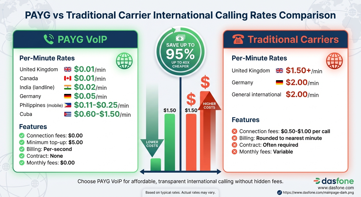 PAYG vs Traditional Carrier International Calling Rates Comparison